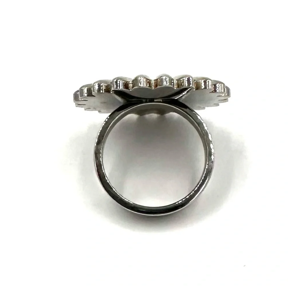 Nadri Stainless Steel Daisy Ring 10.25 NWOT